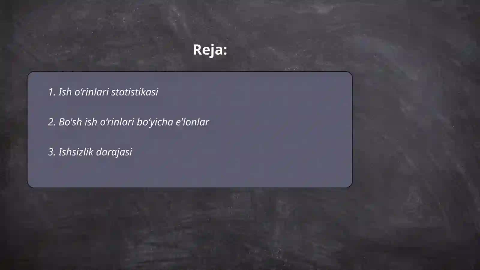 Ish o‘rinlari statistikasi 2