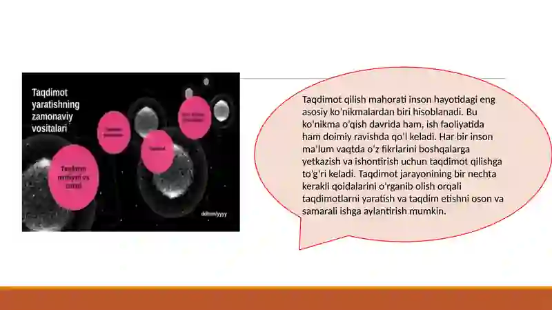 Taqdimot tayyorlash va taqdim etish usullari va vositalari 2