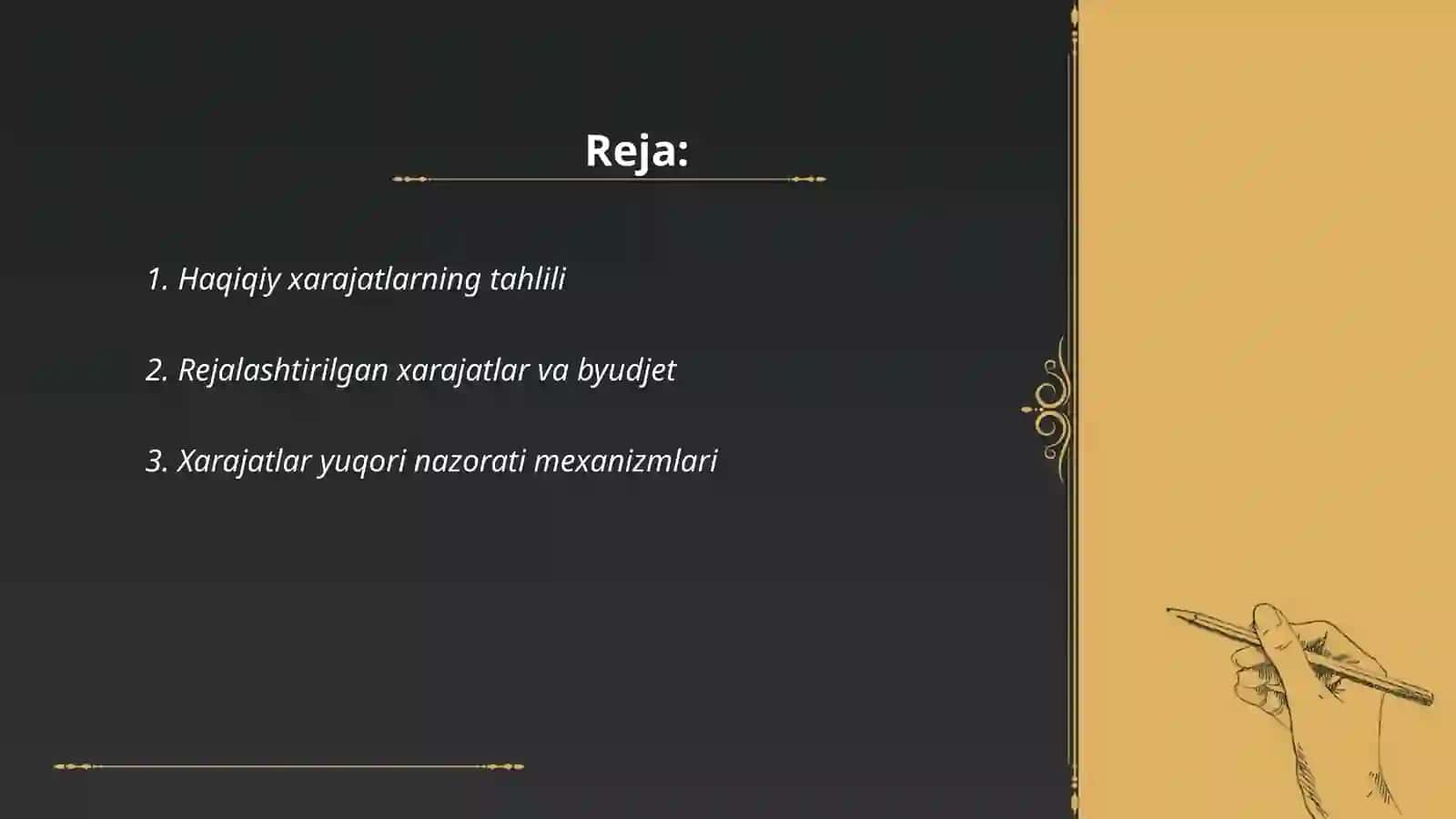 Haqiqiy va rejalashtirilgan xarajatlar 2