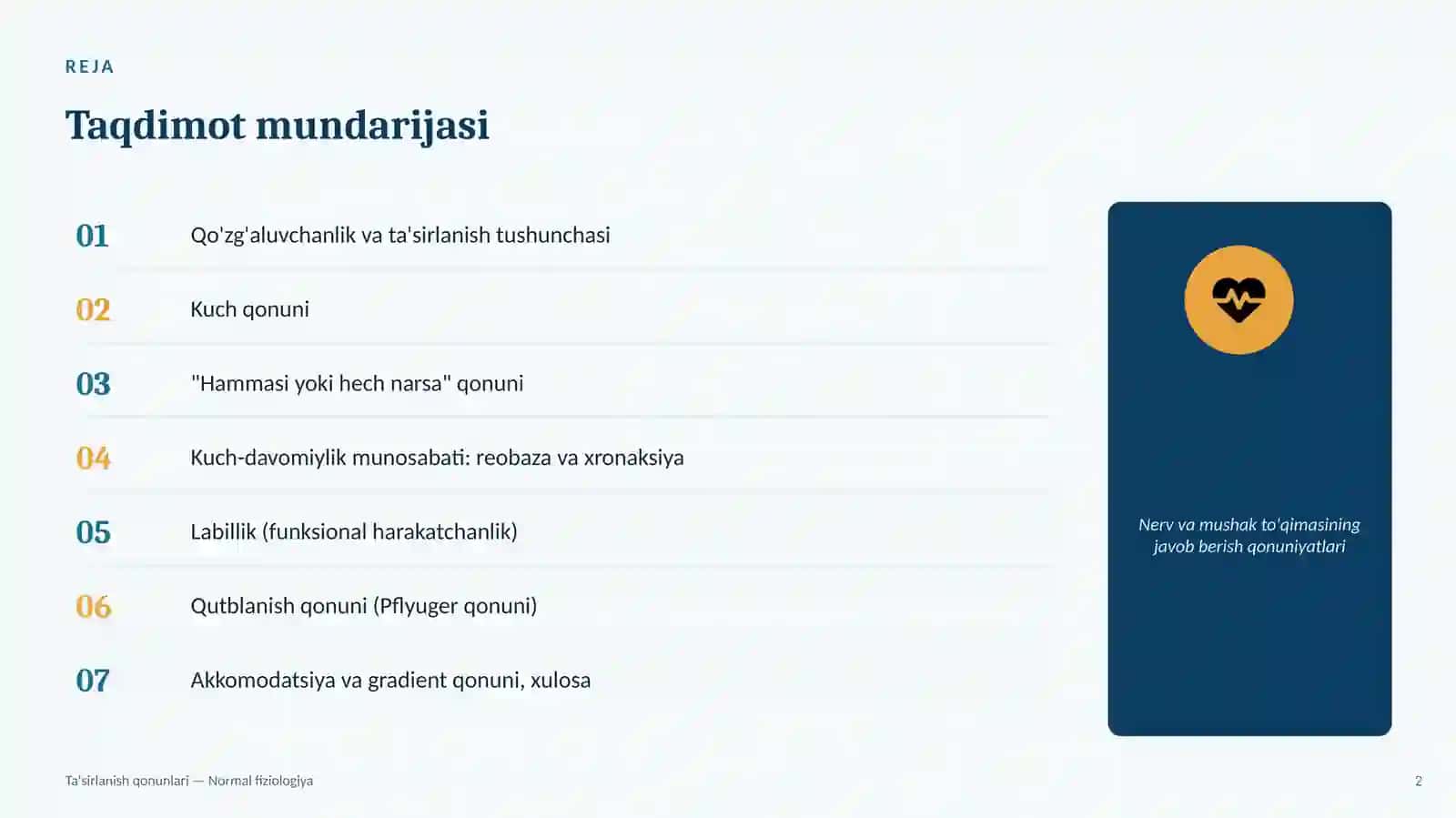 tasirlanish qonunlari 2