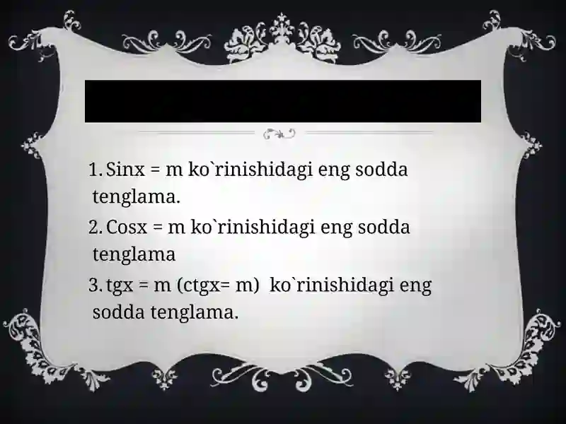 TRIGONOMETRIK TENGLAMALAR 2