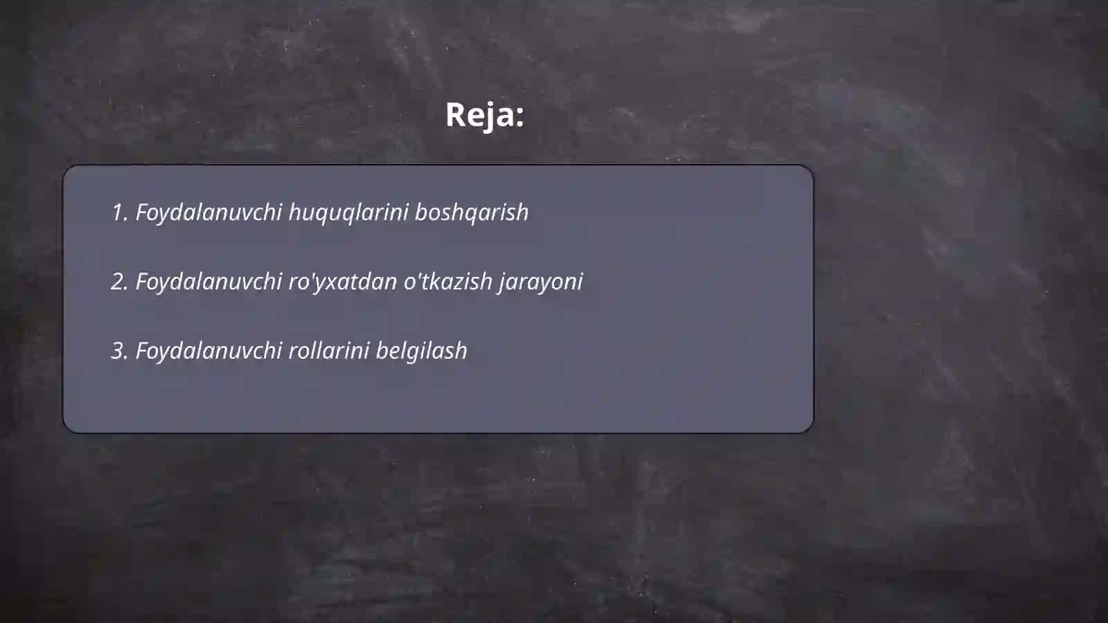 Elektron ta'limni boshqaruv tizimi Moodleda foydalanuvchilari bilan ishlash va loyiha ishi tayyorlash 2