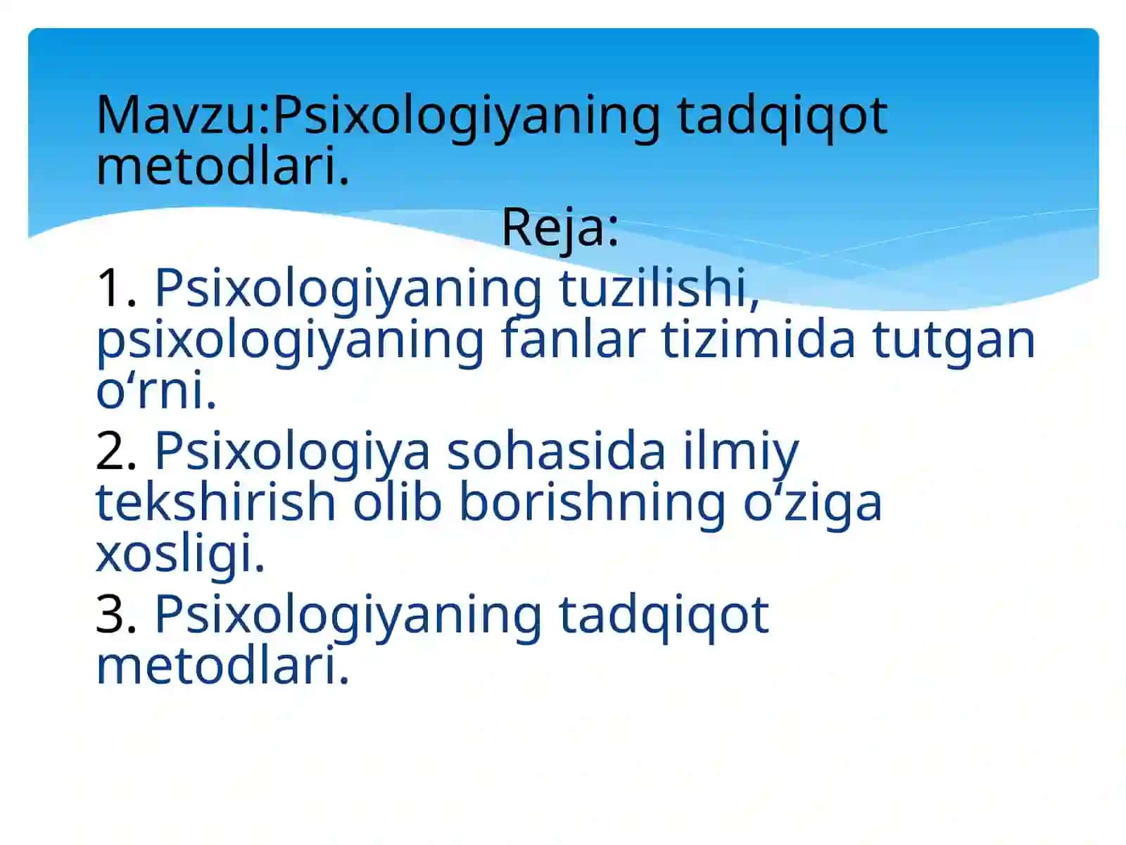 Psixologiyaning tadqiqot metodlari 2