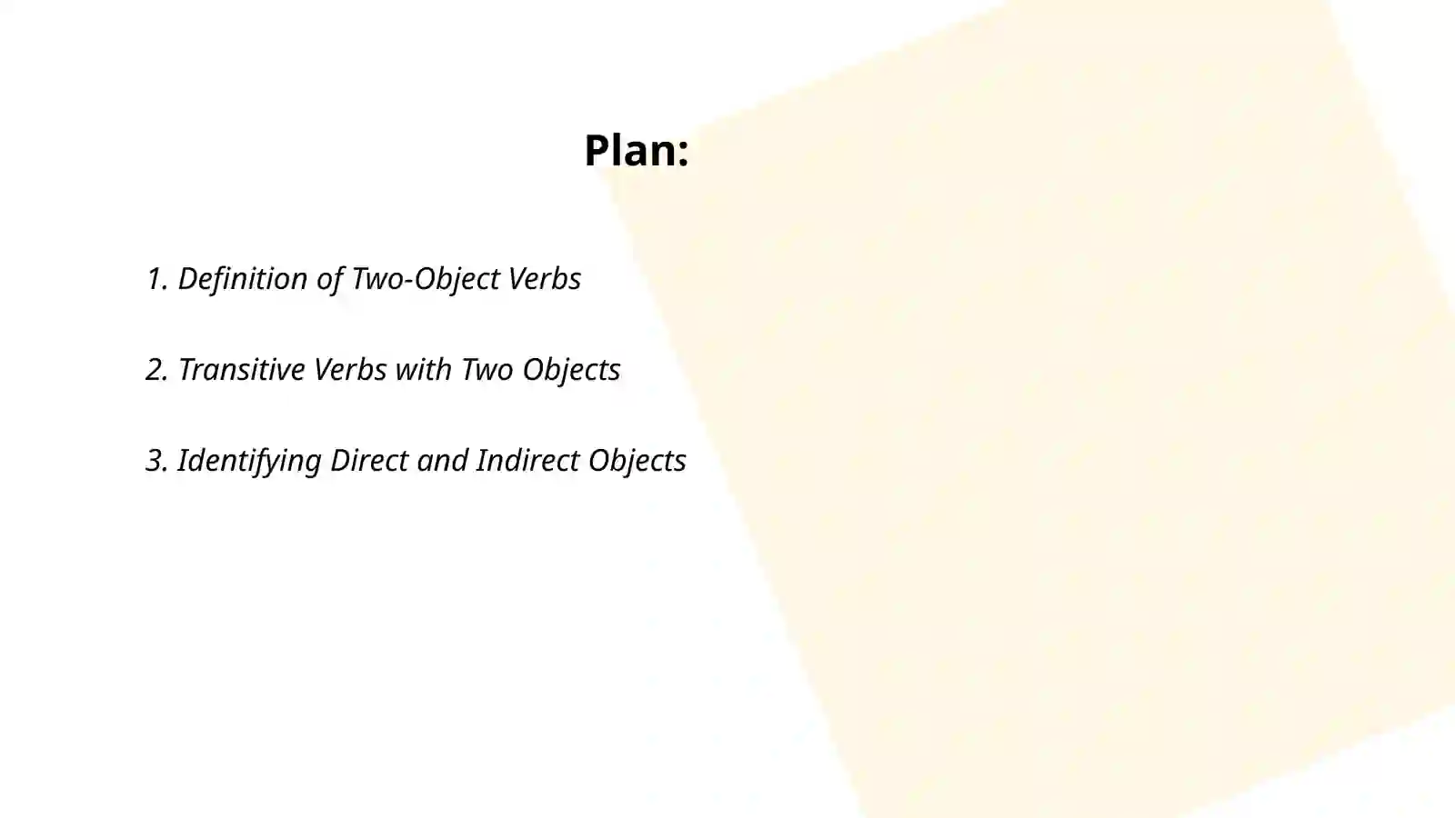 Two-object verbs 2