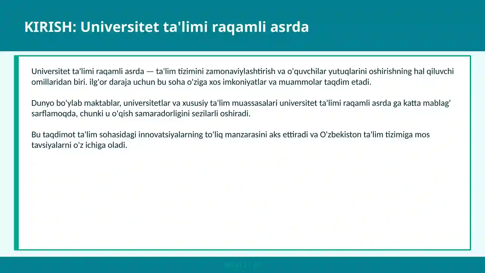 UNIVERSITET TA'LIMI RAQAMLI ASRDA 2