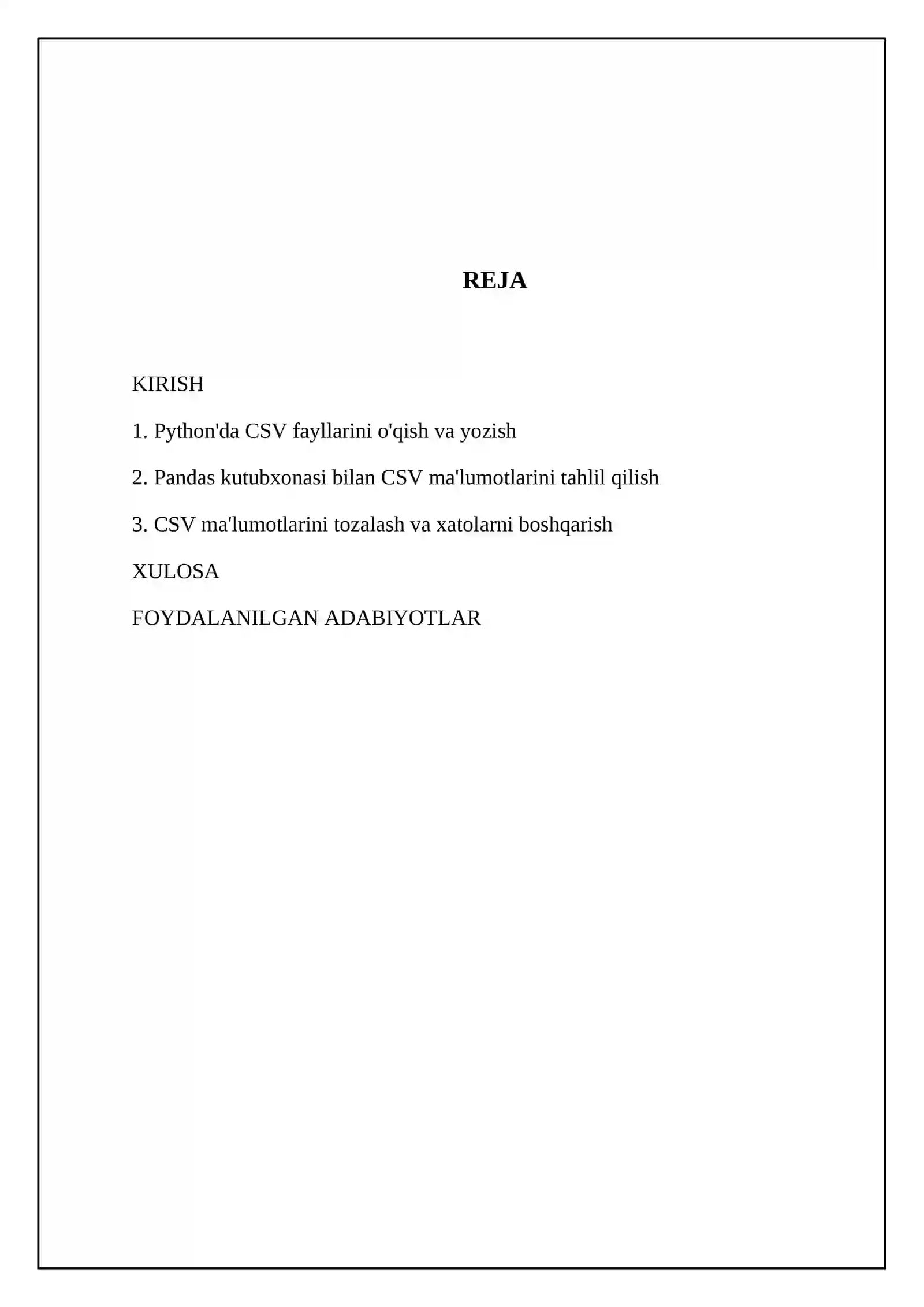Python da csv fayllari bilan ishlash 2