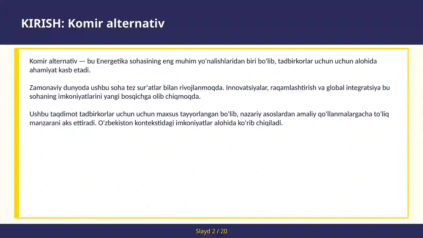 Komir alternativ 2