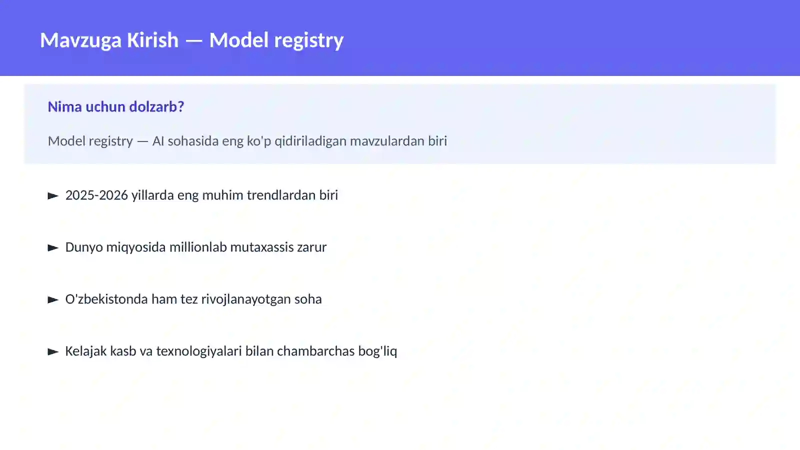 Model registry 2