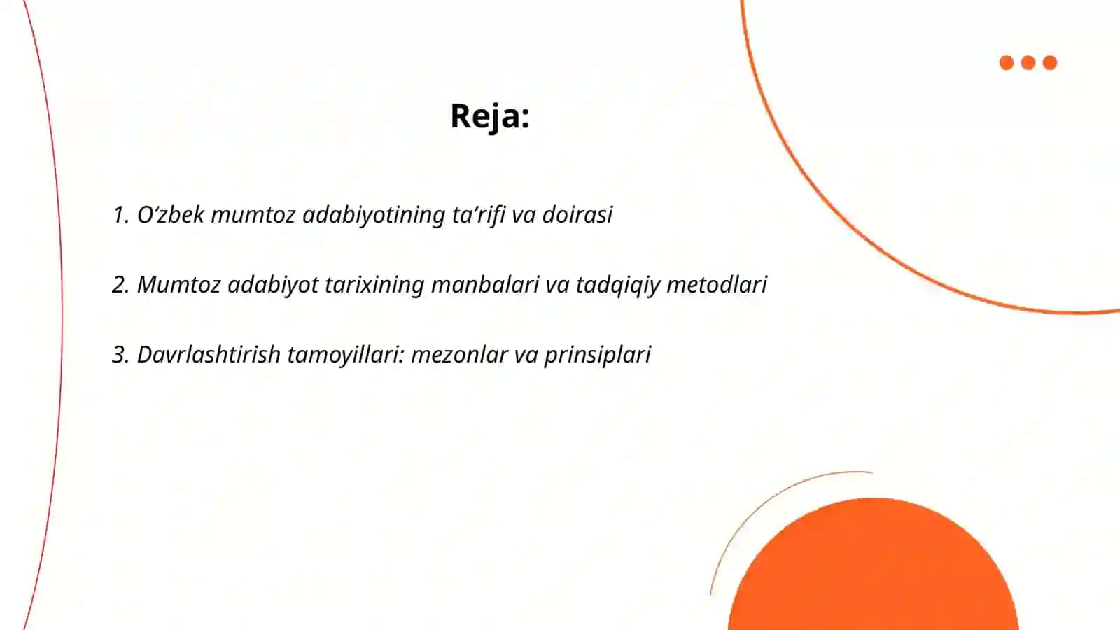 Ózbek mumtoz adabiyoti tarixining tarkibiy qismlari, taraqqiyot yóli va davrlashtirish tamoyillari 2