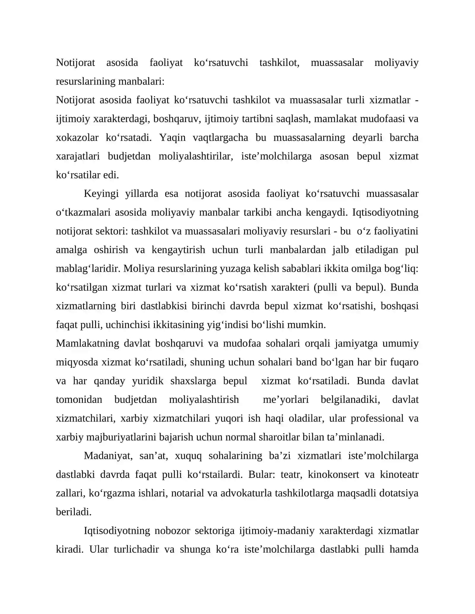 Notijorat faoliyatini olib boruvchi muassasalar va tashkilotlar moliyasi 2