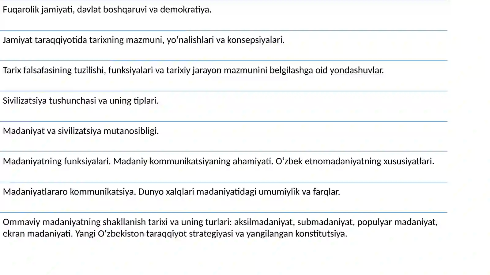 TARIX FALSAFASI, SIVILIZATSIYA VA MADANIYAT 2