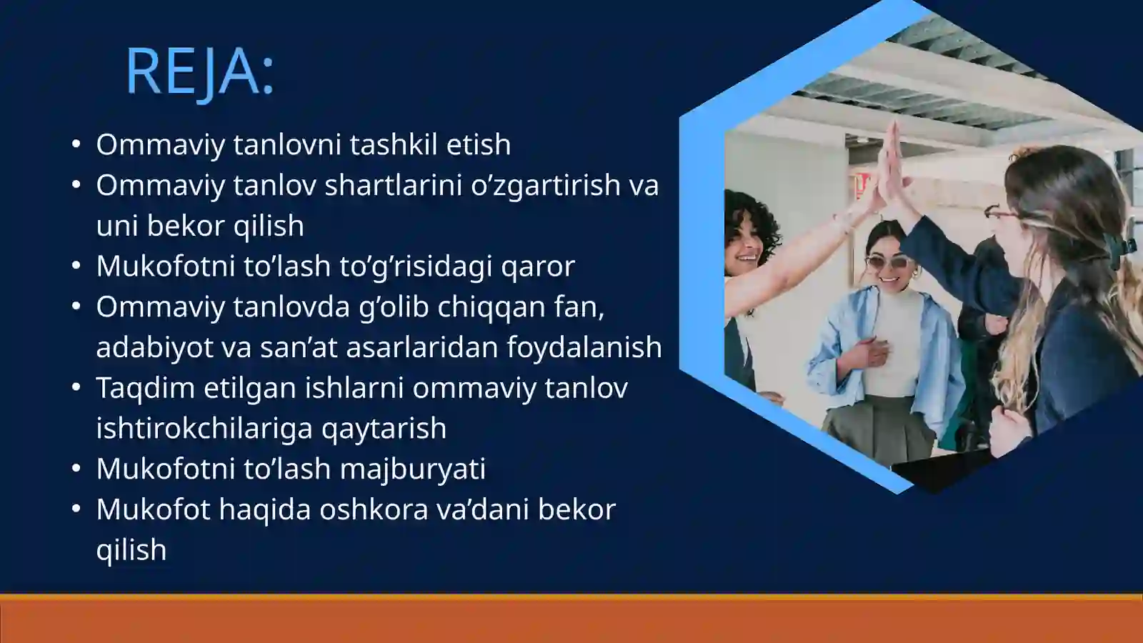 OMMAVIY TANLOV. MUKOFOTNI OSHKORA VA’DA QILISH 2