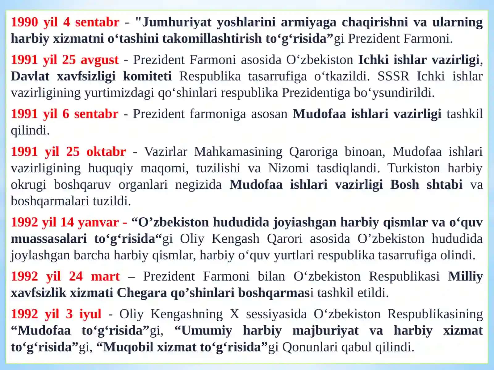 O'zbekistonning Qurolli Kuchlari tizimi 2
