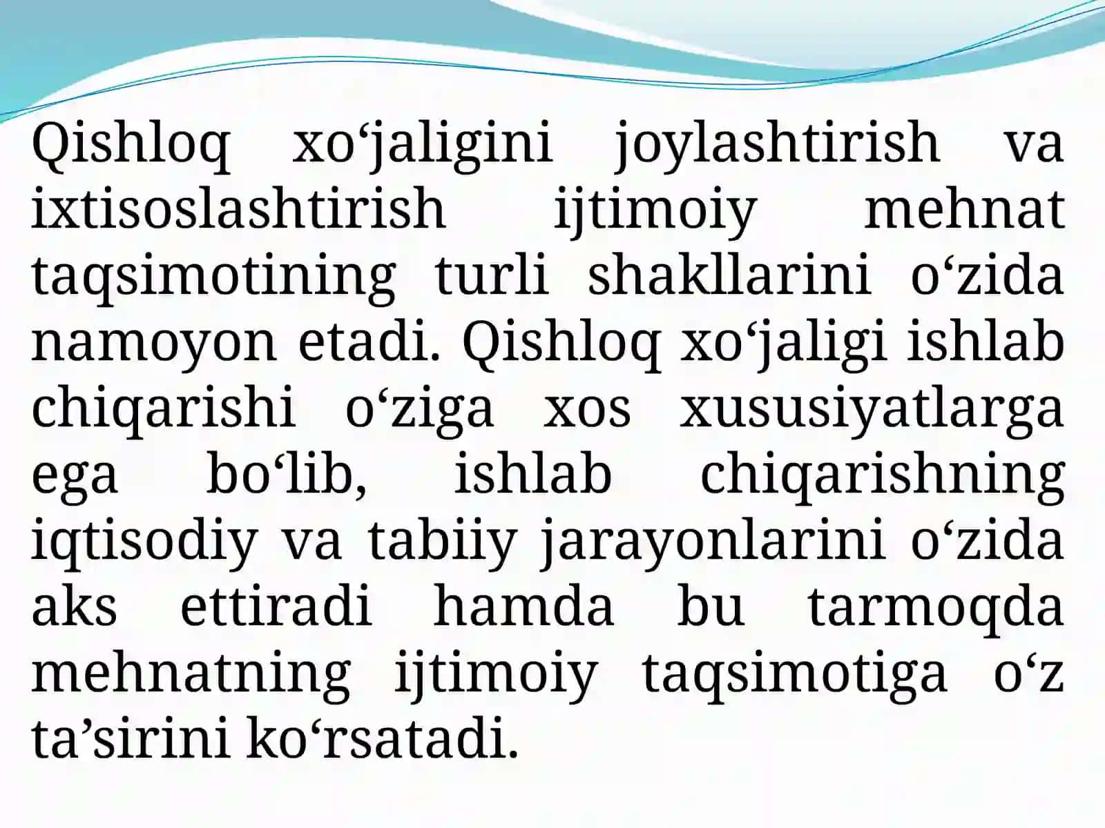 QISHLOQ XO‘JALIGINI IXTISOSLASHTIRISH VA INTEGRATSIYALASHNING SAMARADORLIGINI OSHIRISH 2