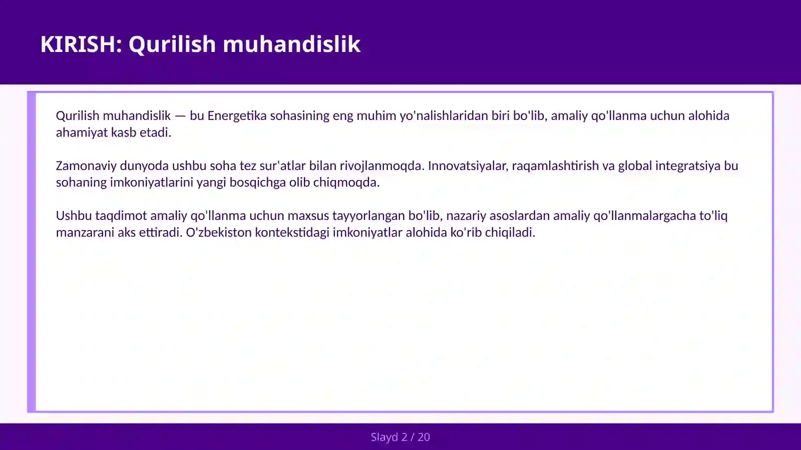 Qurilish muhandislik 2