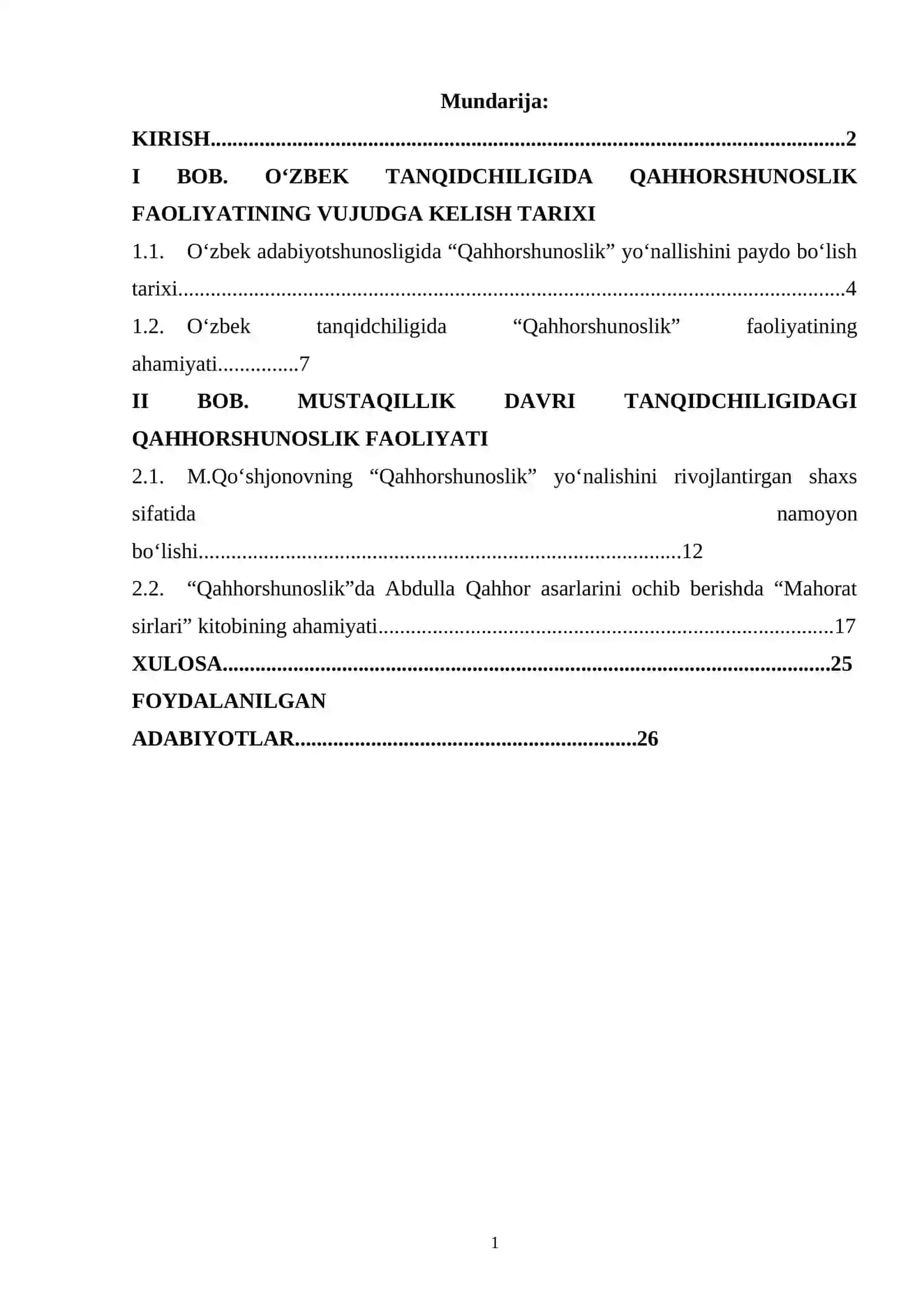 Mustaqillik davri tanqidchiligidagi Qahhorshunoslik faoliyati 2