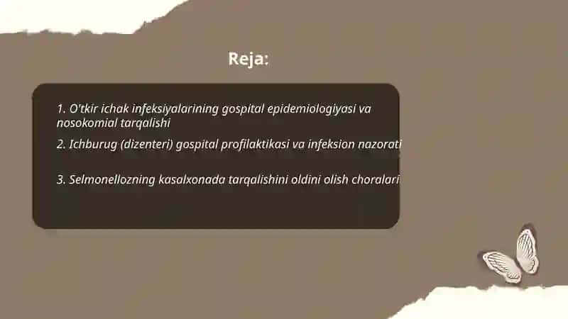 O'tkir ichak infeksiyalarining gospital epidemiologiyasi va nosokomial tarqalishi 2