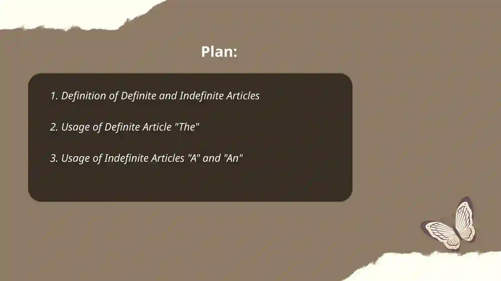 Definite and Indefinite articles 2