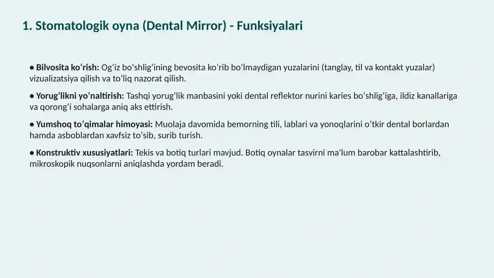 Stomatologik oyna (Dental Mirror) 2
