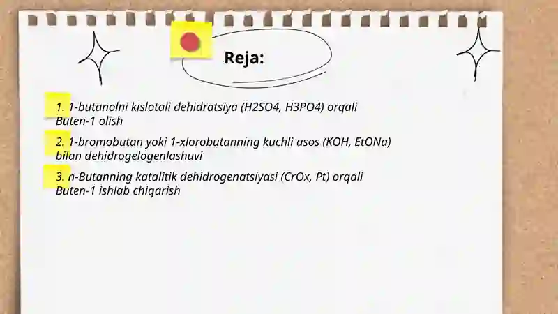 Buten-1 olish usullari 2