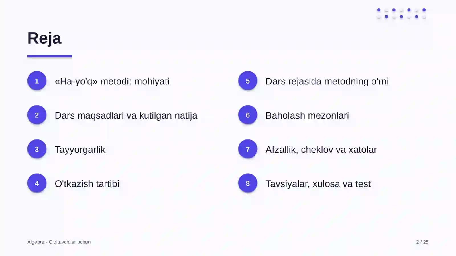 algebra darslarida ha yo'q metodidan foydalanish 9084 2