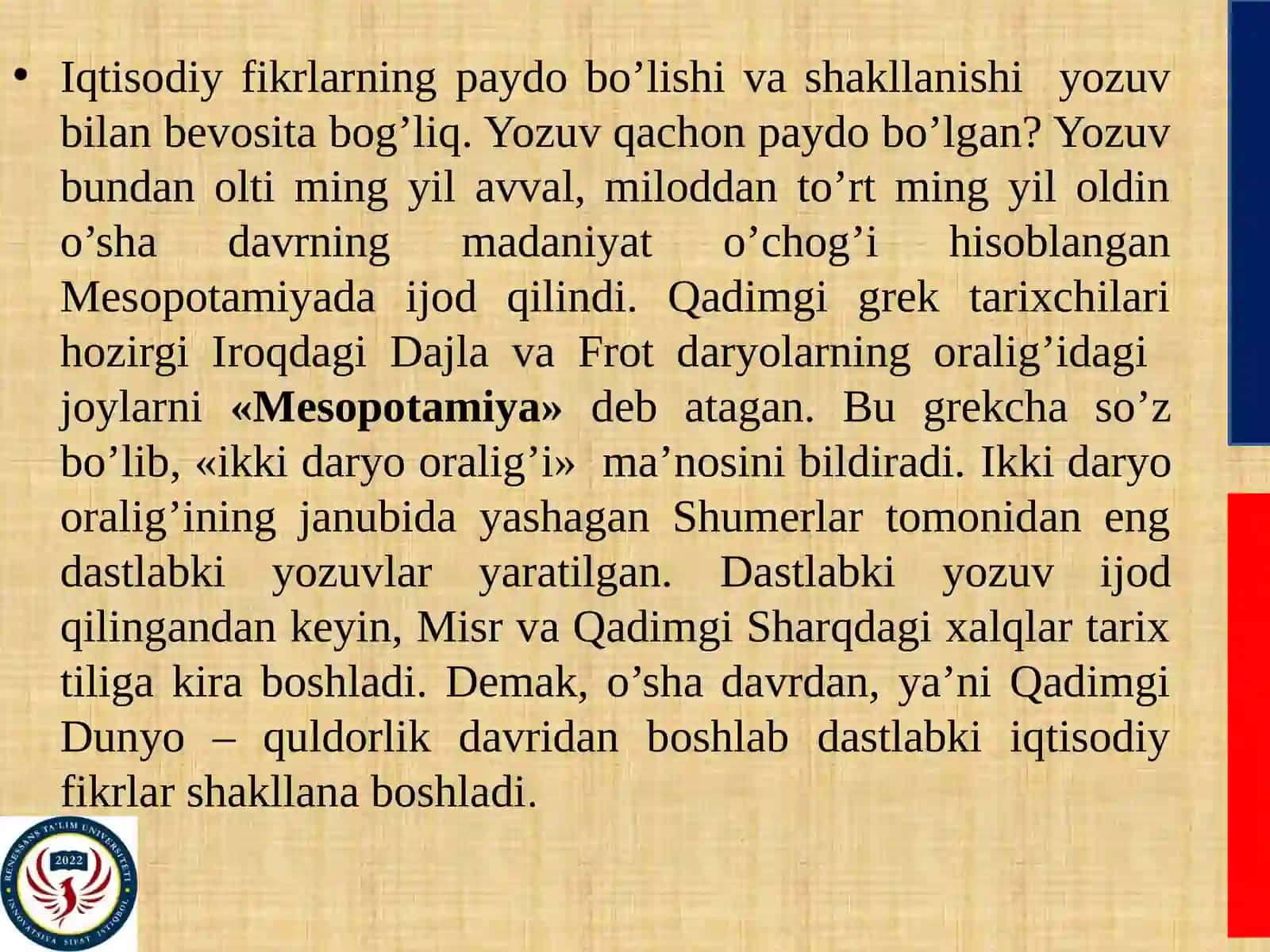 Qadimgi dunyo feodal jamiyati va uning emirilishi davridagi iqtisodiy ta'limotlar 2
