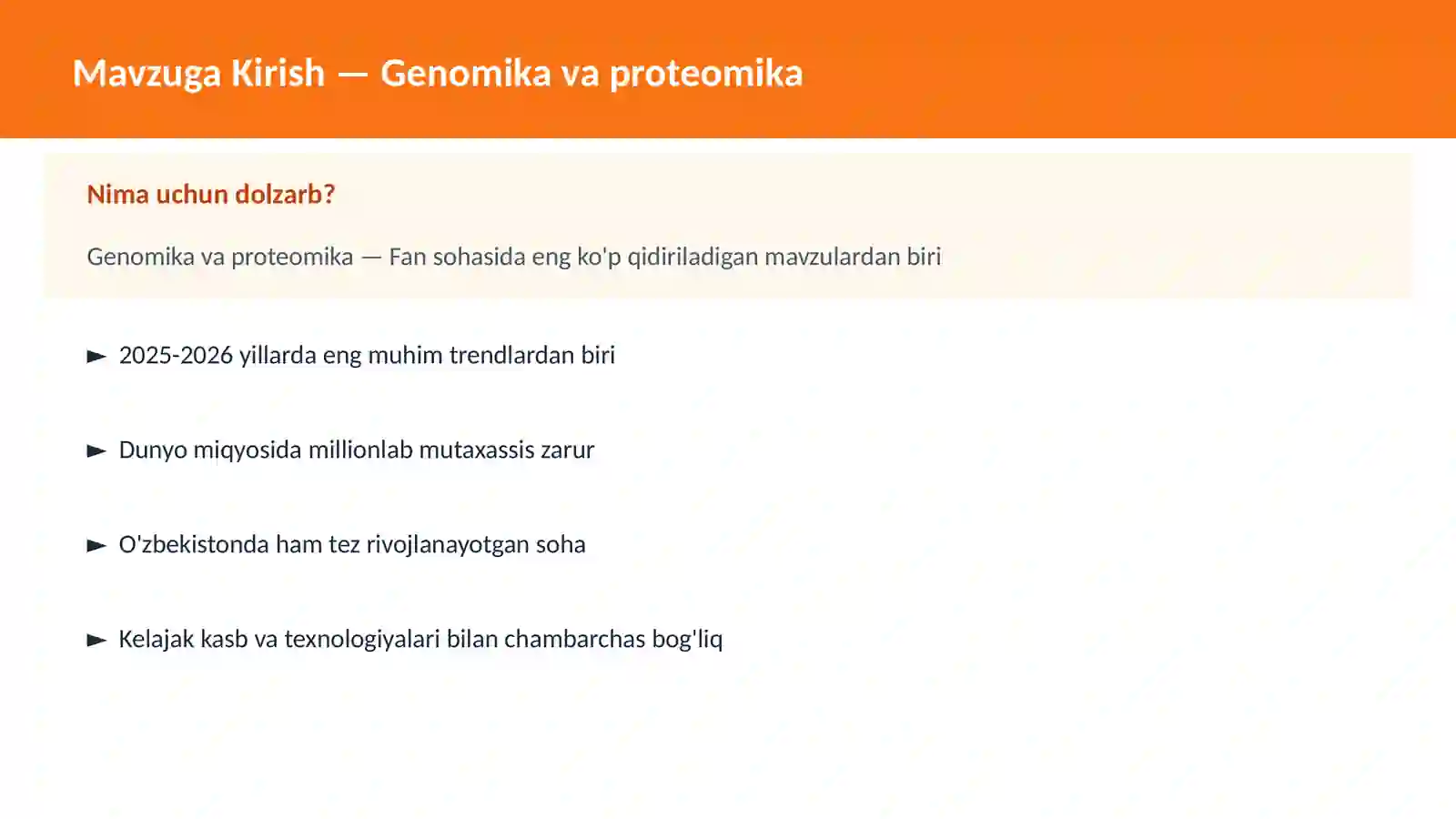 Genomika va proteomika 2