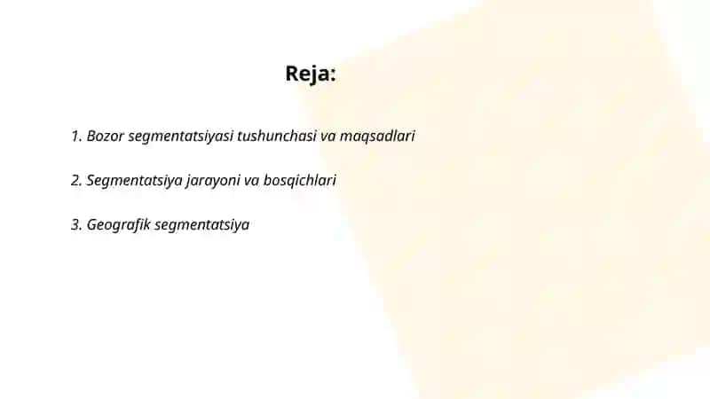 Bozor segmentatsiyasi va xaridorlar turlari 2
