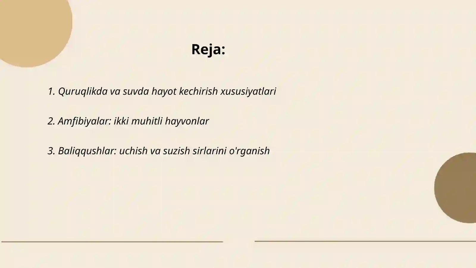 Quruqlikda va suvda hayot kechiradigan hayvonlar haqida 2