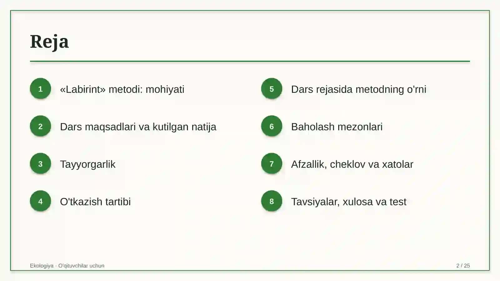 ekologiya darslarida labirint metodidan foydalanish 6557 2