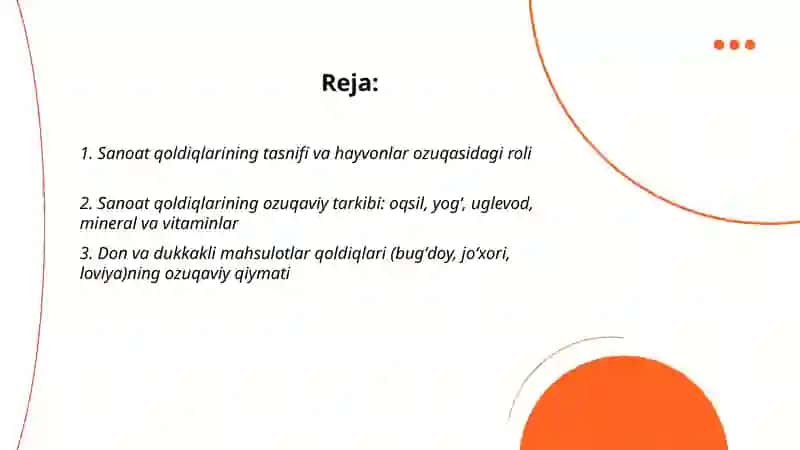 Sanoat qoldiqlarining ozuqaviy qiymati va hayvonlarni oziqlantirishda qoʻllanilishi 2