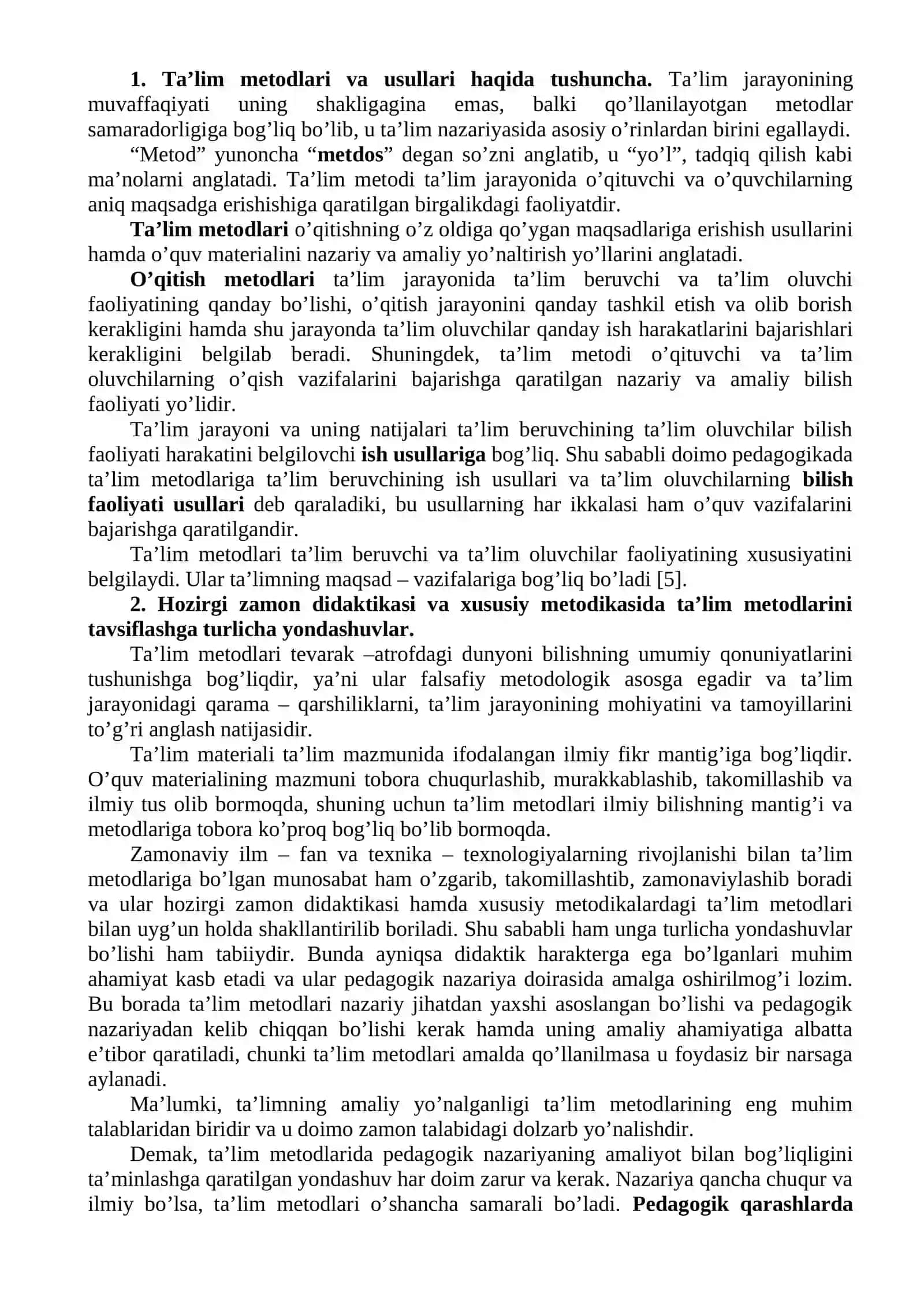 Ta’lim Metodlari va Turlari 2