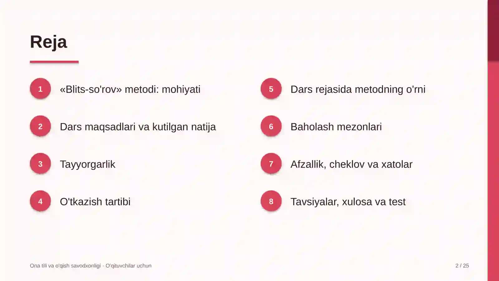 ona tili va o'qish savodxonligi darslarida blits so'rov metodidan foydalanish 8999 2