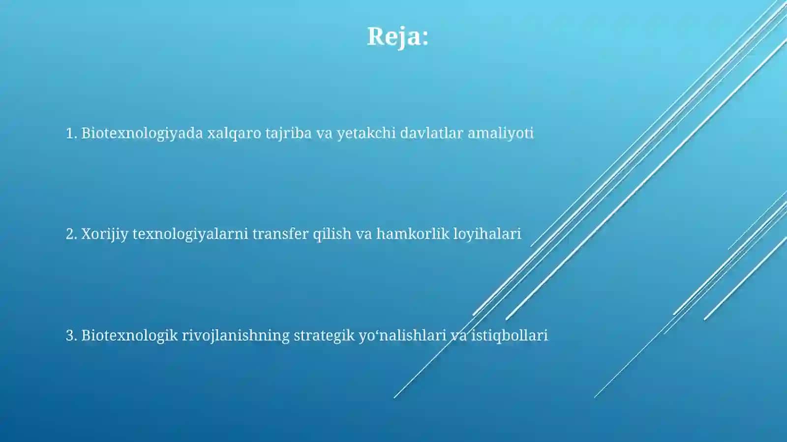 Mamlakatimiz xorijiy mamlakatlarda biotexnologiyani rivojlantirish 2