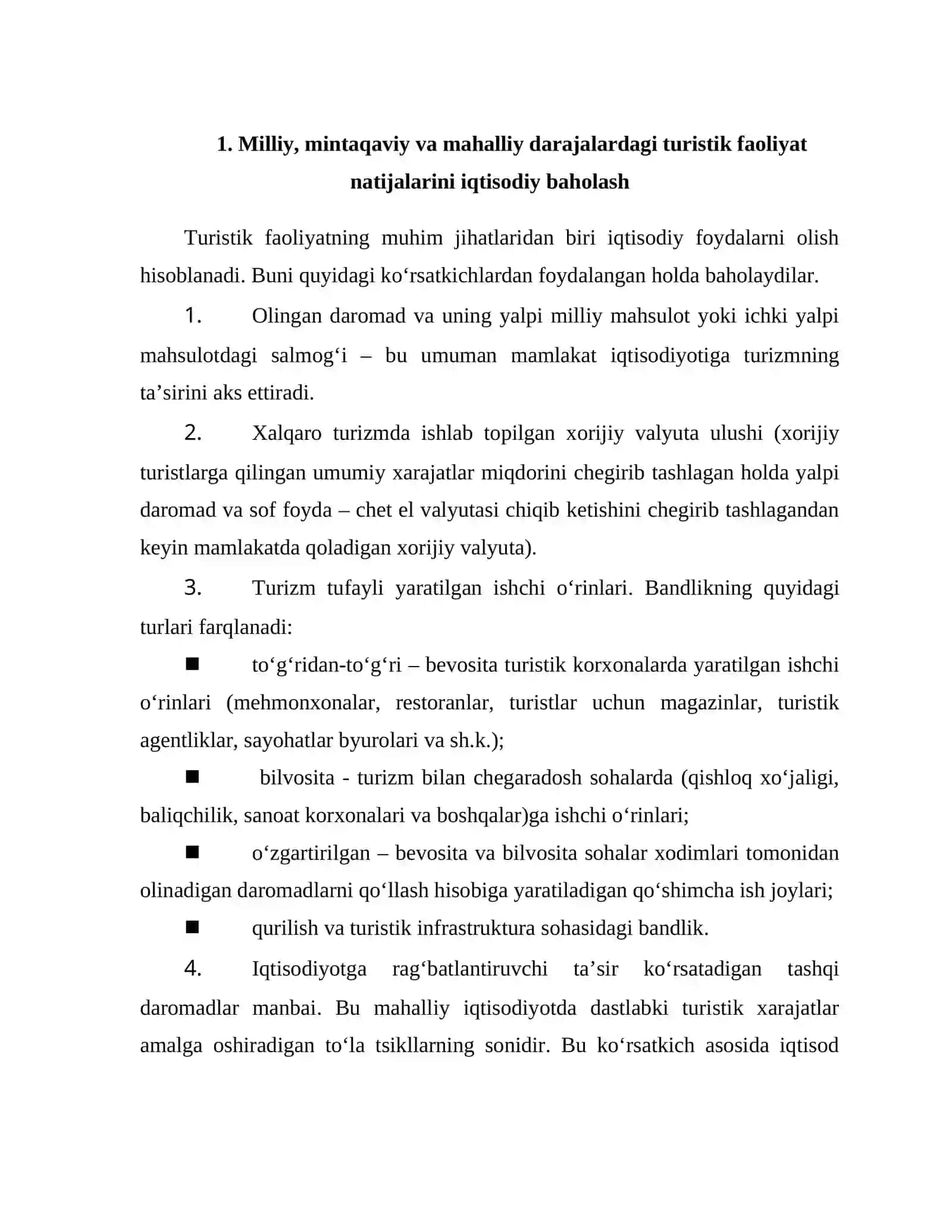 Turizmni rivojlantirishning iqtisodiy, ekologik va ijtimoiy-madaniy jihatlari 2