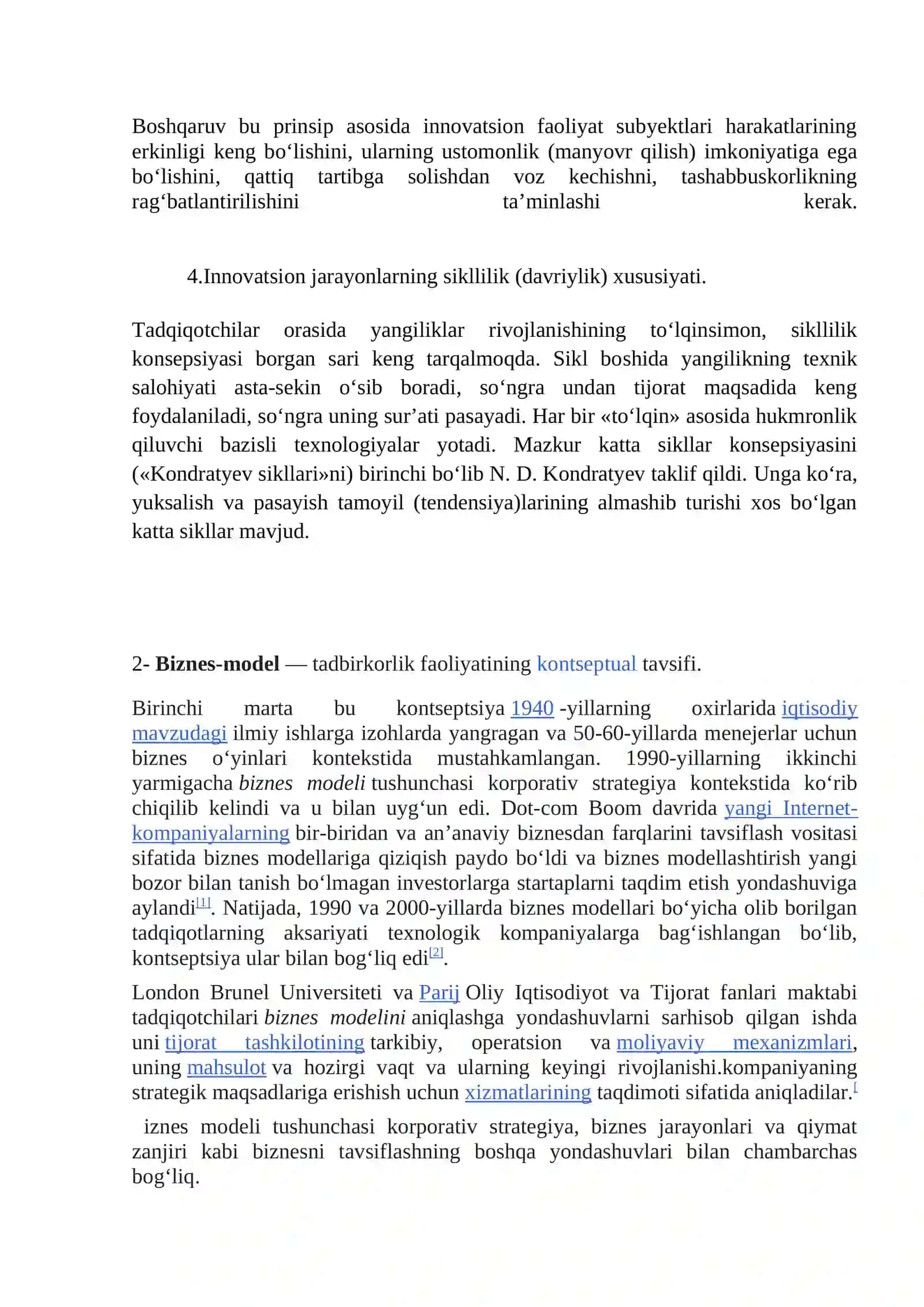 Innovatsiyalarning qamrovi darajasiga asosan turlari 2