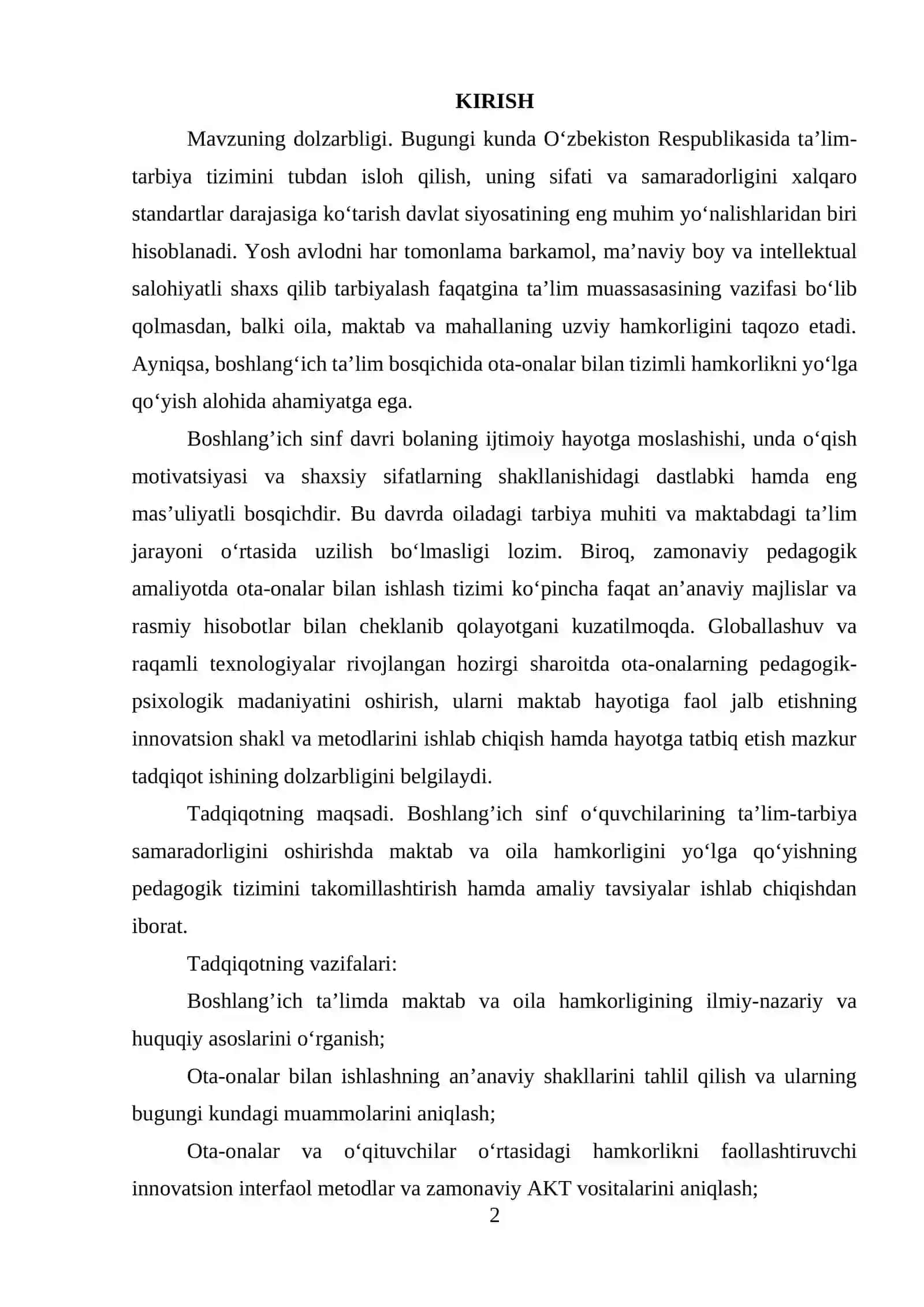 BOSHLANG’ICH TA’LIMDA OTA-ONALAR BILAN HAMKORLIKNI YO’LGA QO’YISH 2