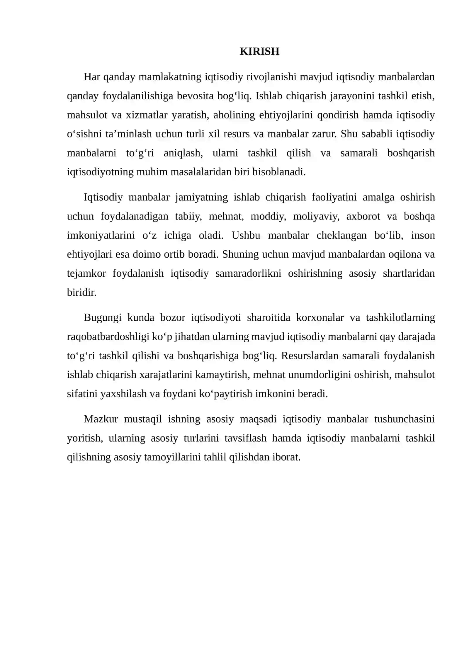 IQTISODIY MANBALARNING TURLARI VA ULARNI TASHKIL QILISHNING ASOSIY TAMOYILLARI TAHLILI 2