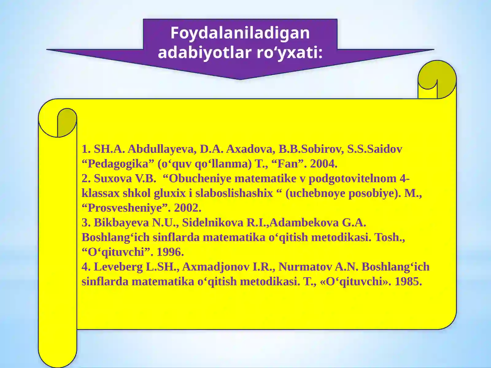 Matematikao’qitish usullari 2