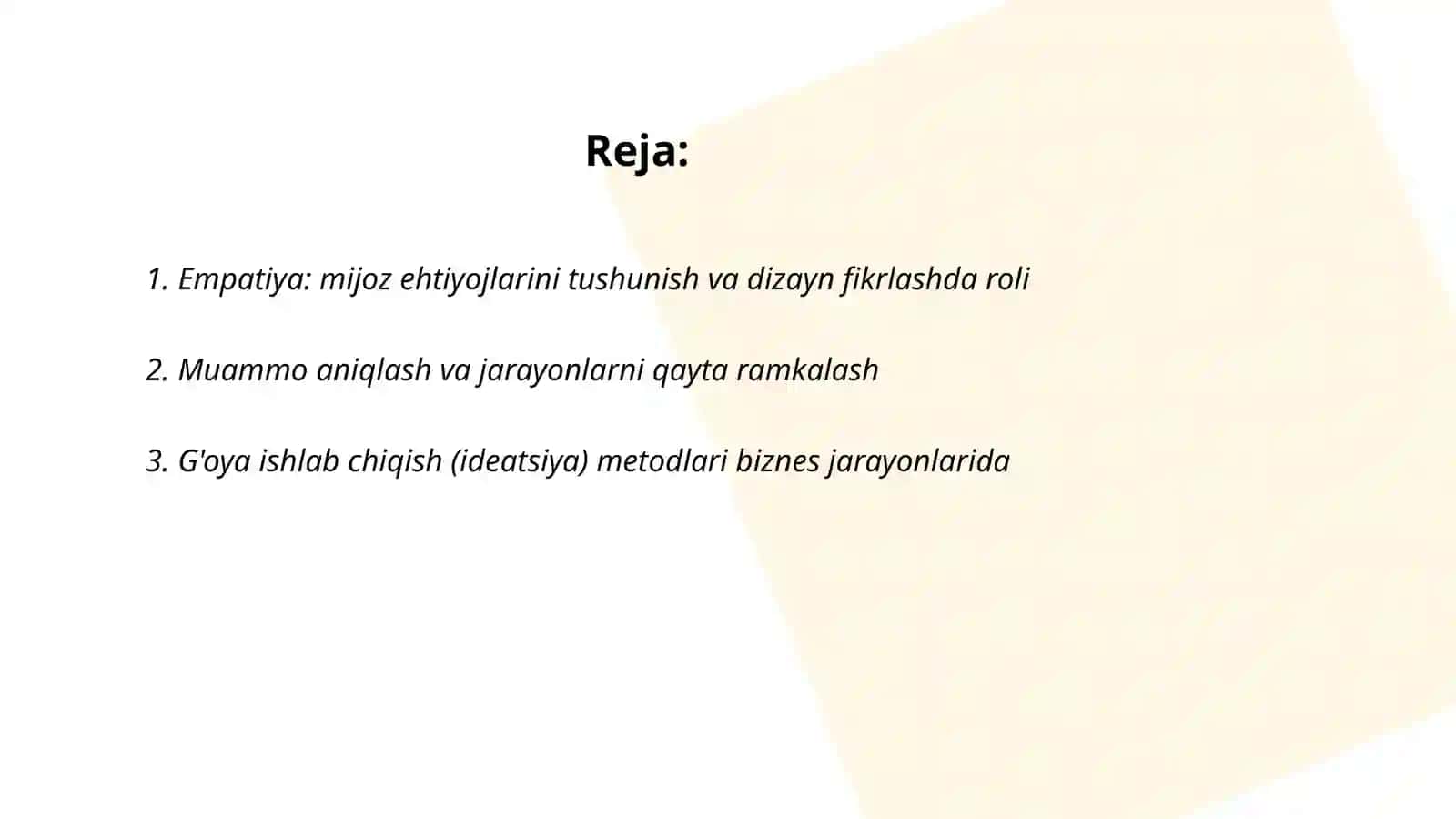 Biznes jarayonlarini boshqarishda fkrlash dizaynining xususiyatlari 2