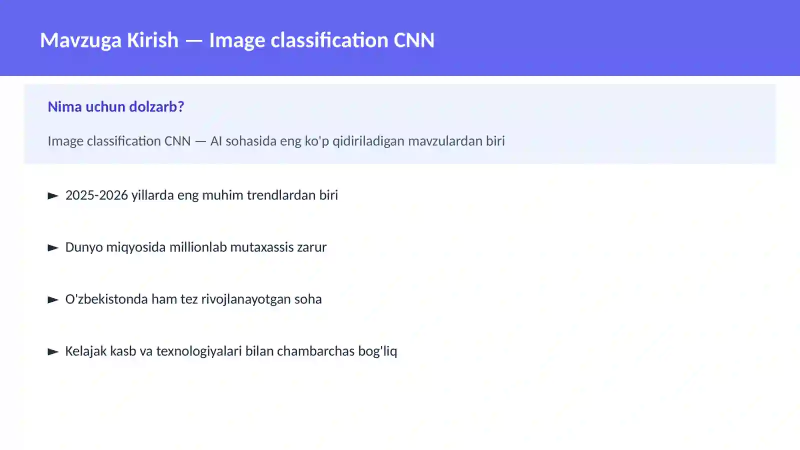 AI | DEEP LEARNING VA NEYRON TARMOQLAR 2