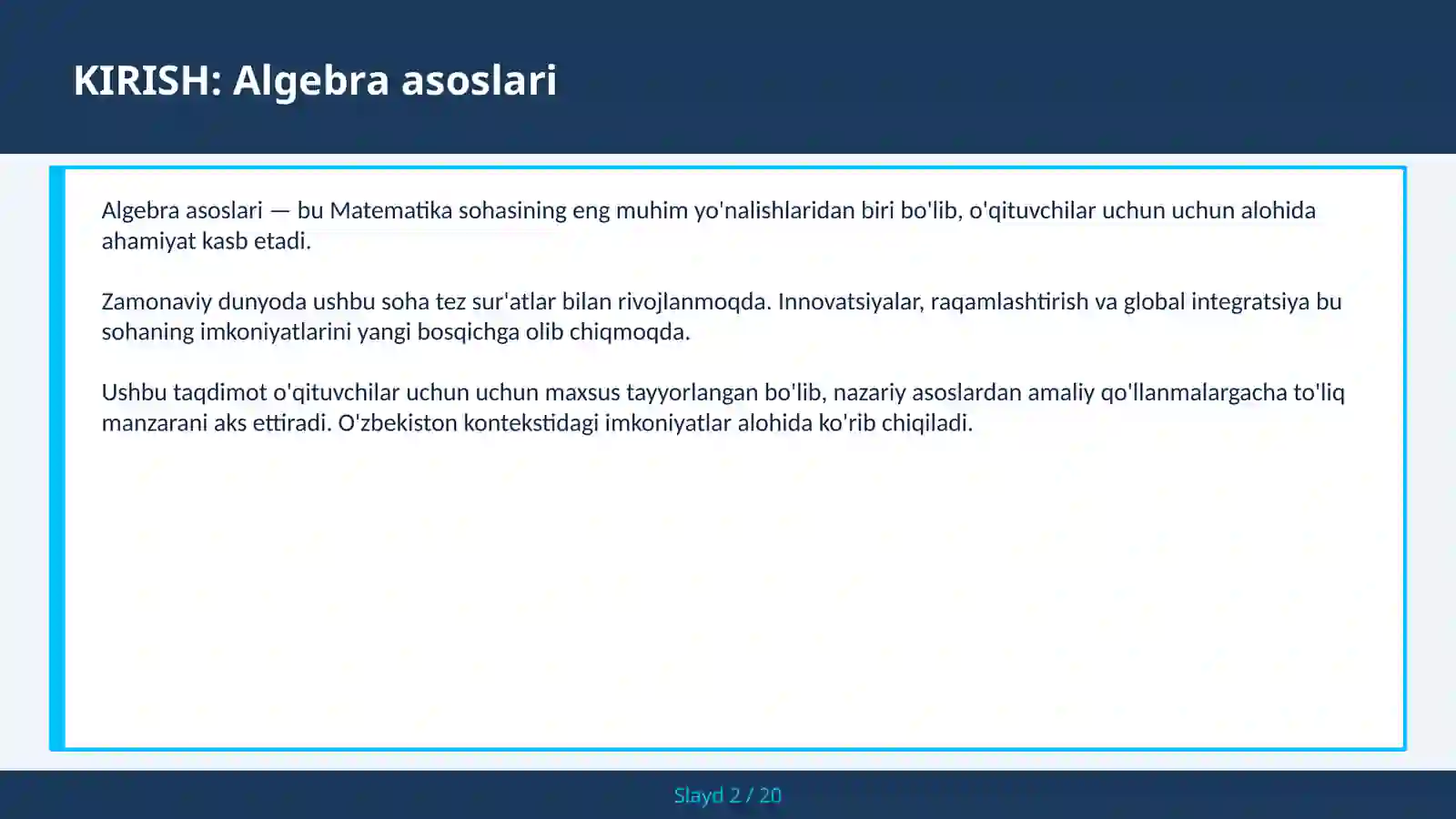 Algebra asoslari 2