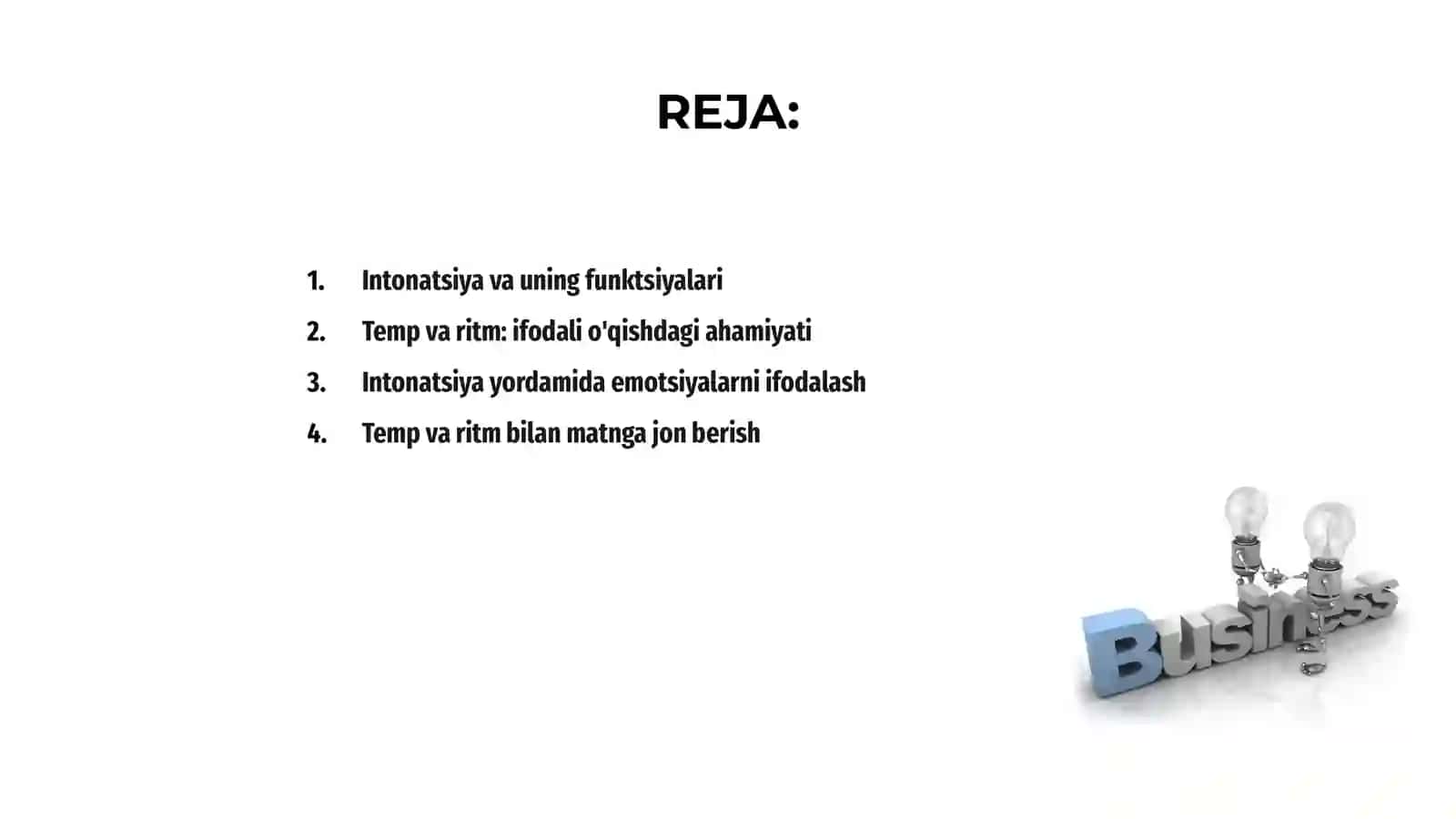 Intonatsiya, temp va ritm ifodalio‘qish 2