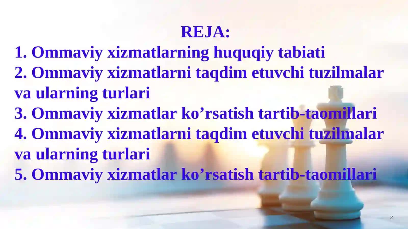OMAVIY XIZMATLARNI KO’RSATISH TARTIB-TAOMILLARI 2