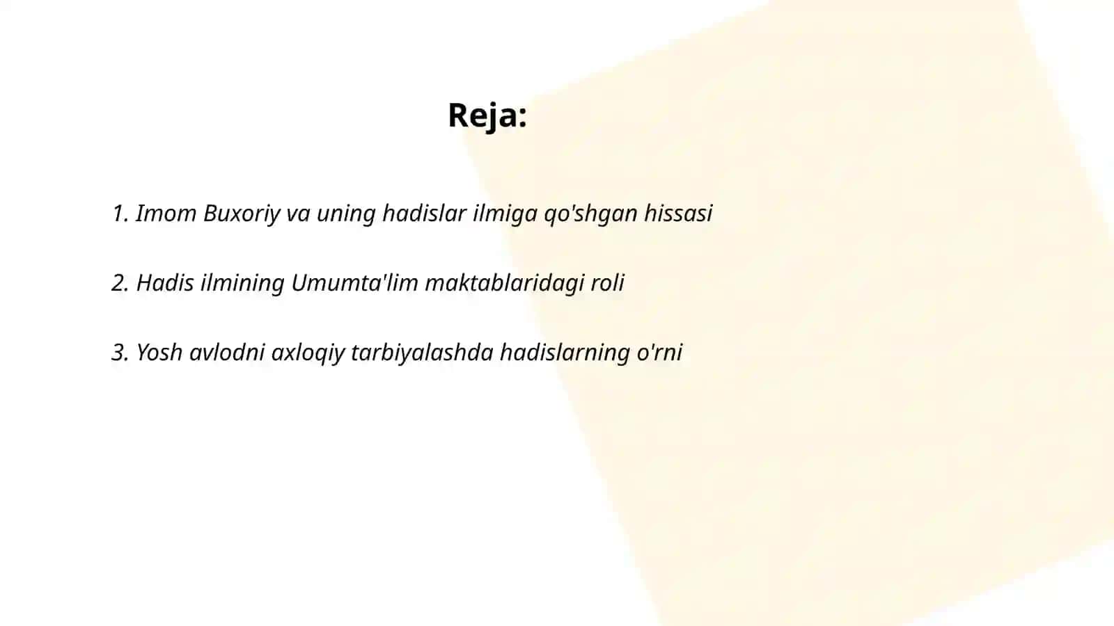 Imom Buxoriy hadislarini oʻrganishning ahamiyati 2