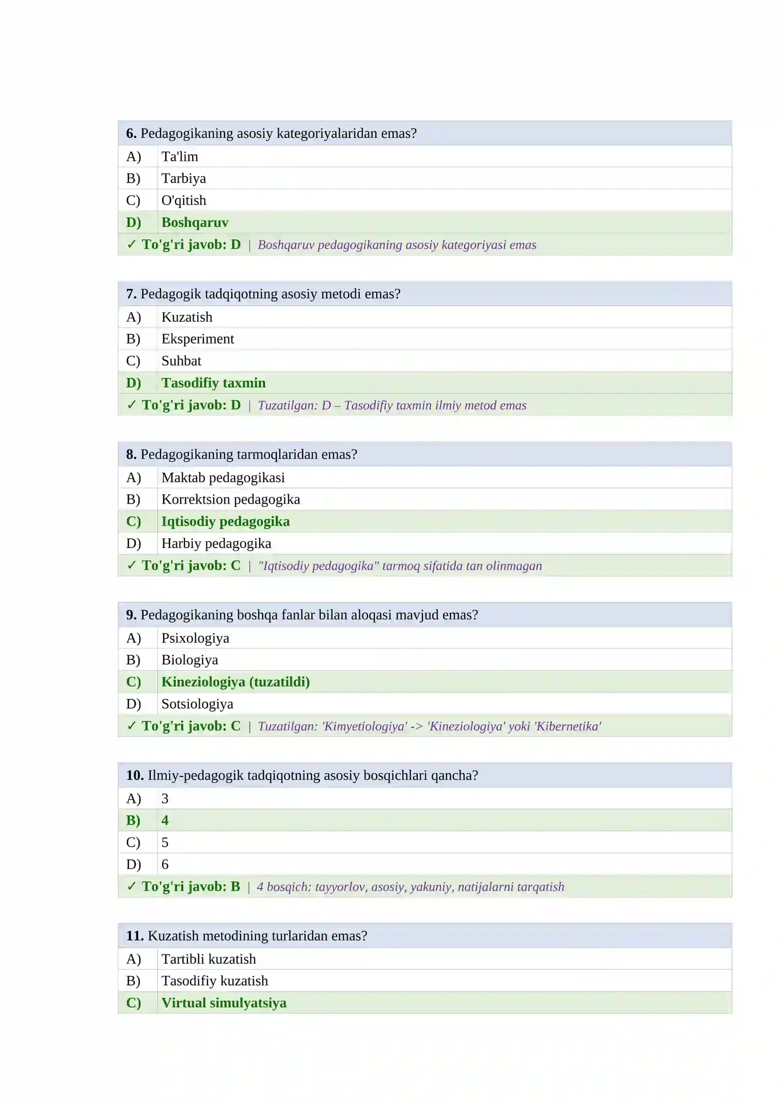 Maktab maslahatchisi test javoblari 2