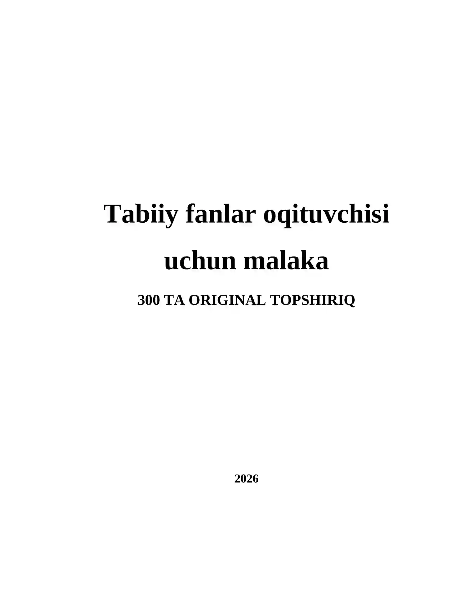 Tabiiy fanlar oqituvchisi uchun malaka 2