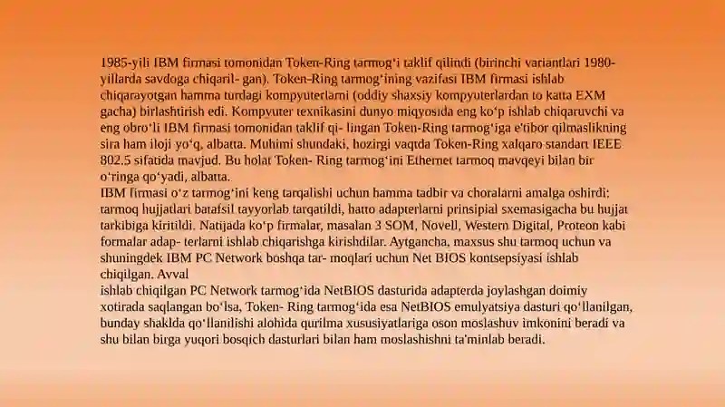 Token ring tarmog'i 2