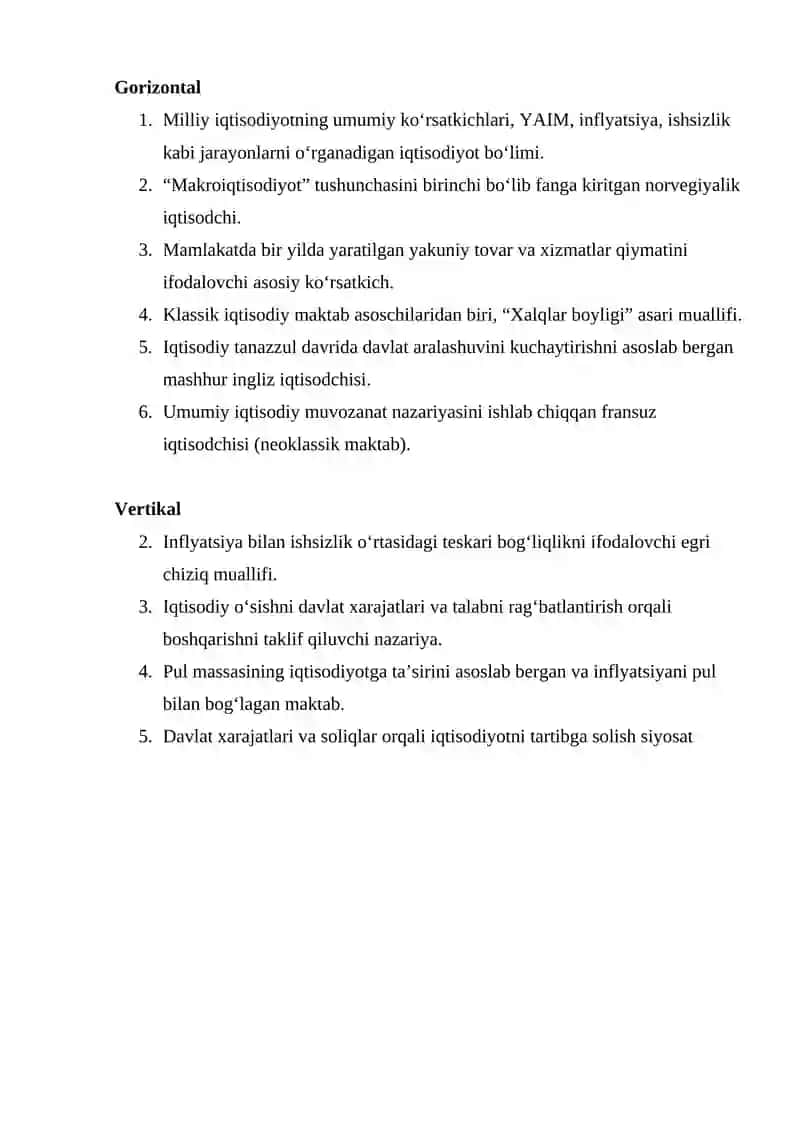 Milliy iqtisodiyotning umumiy ko‘rsatkichlari 2