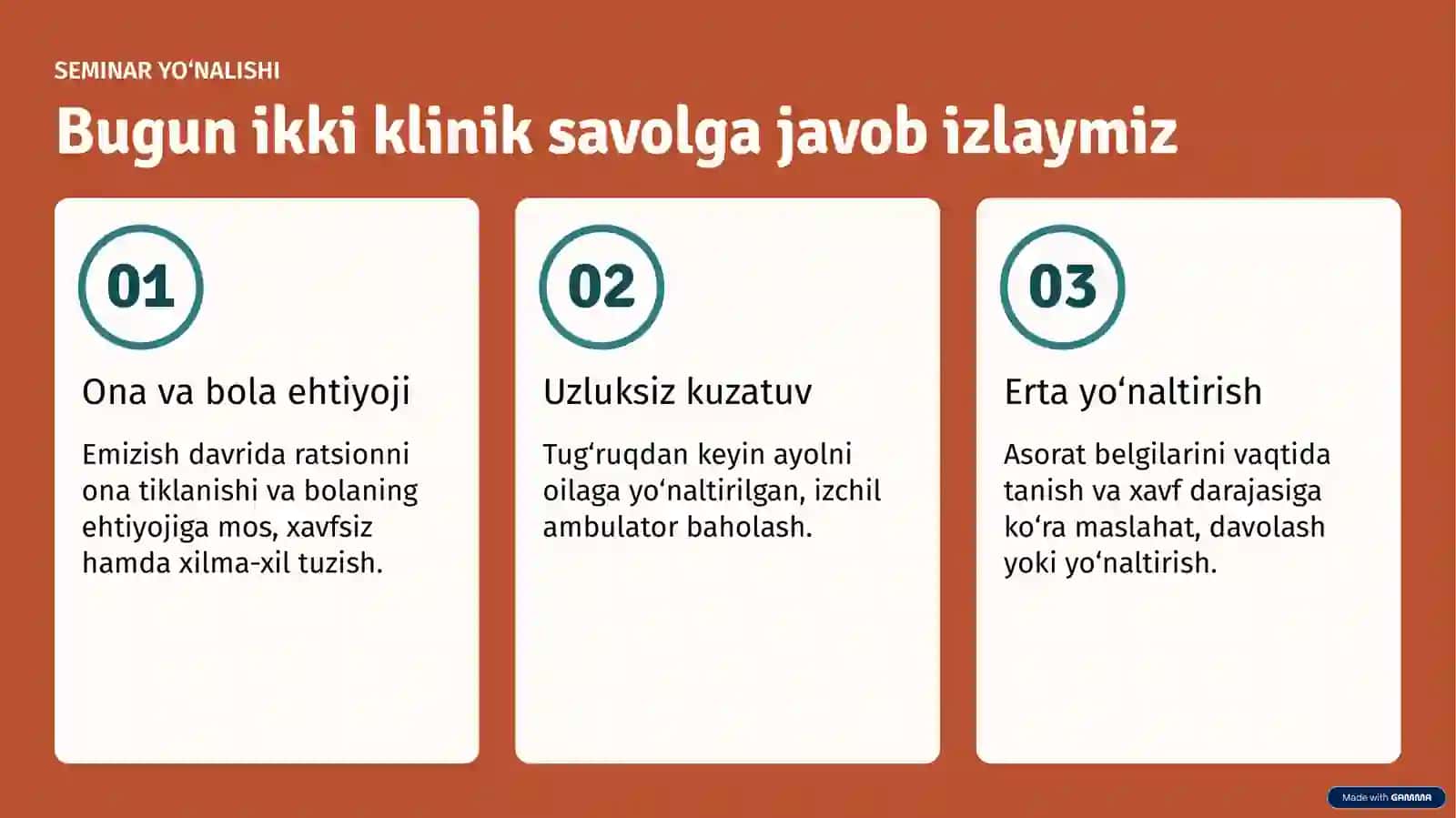 Emizuvchi ayol va tug'uruqdan keyingi kuzatuv 2